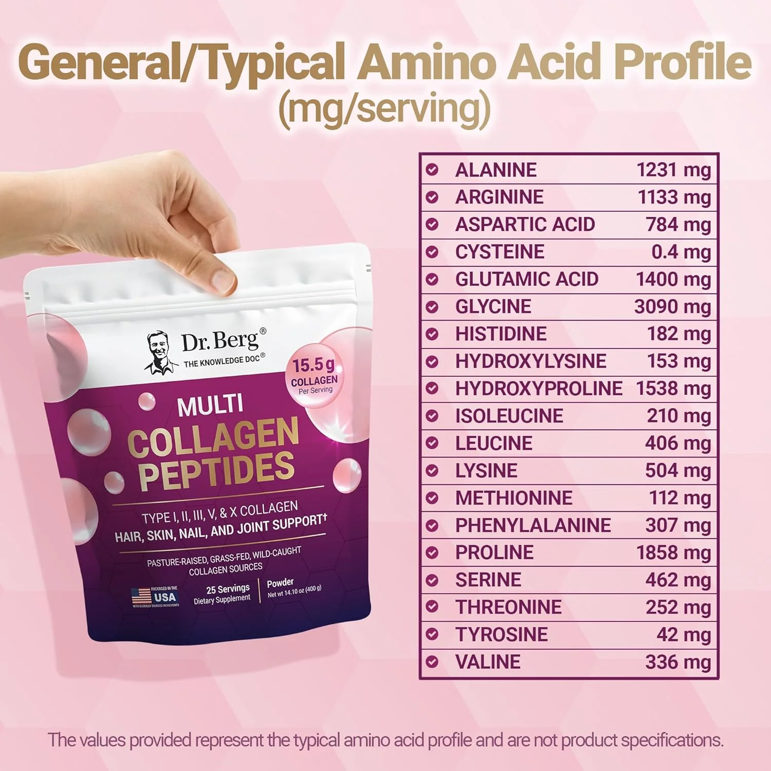 Multi Collagen Peptides – 15.5 g per serving – Grass-Fed, Pasture-Raised, and Wild-Caught Sources – 25 servings - Image 9