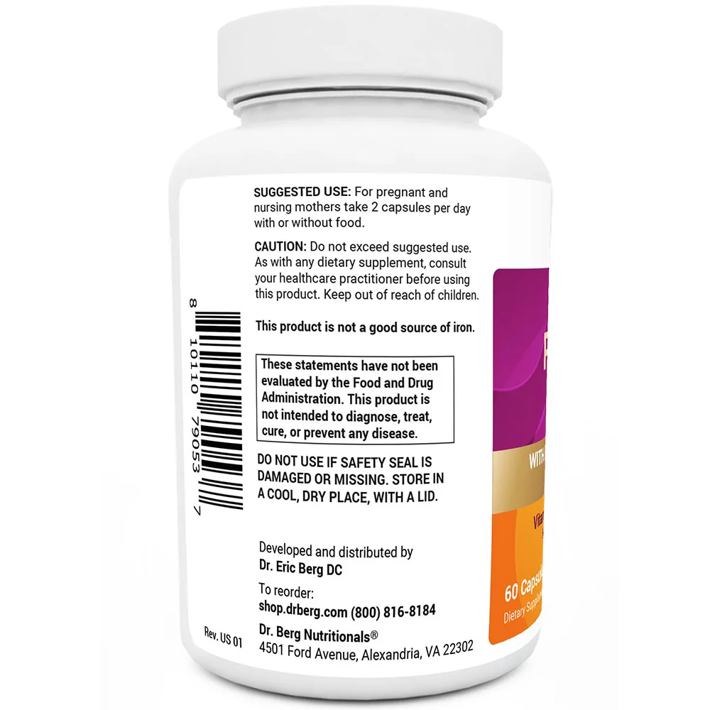 Natural Prenatal Vitamin with Folate and Omegas – 60 Capsules - Image 4