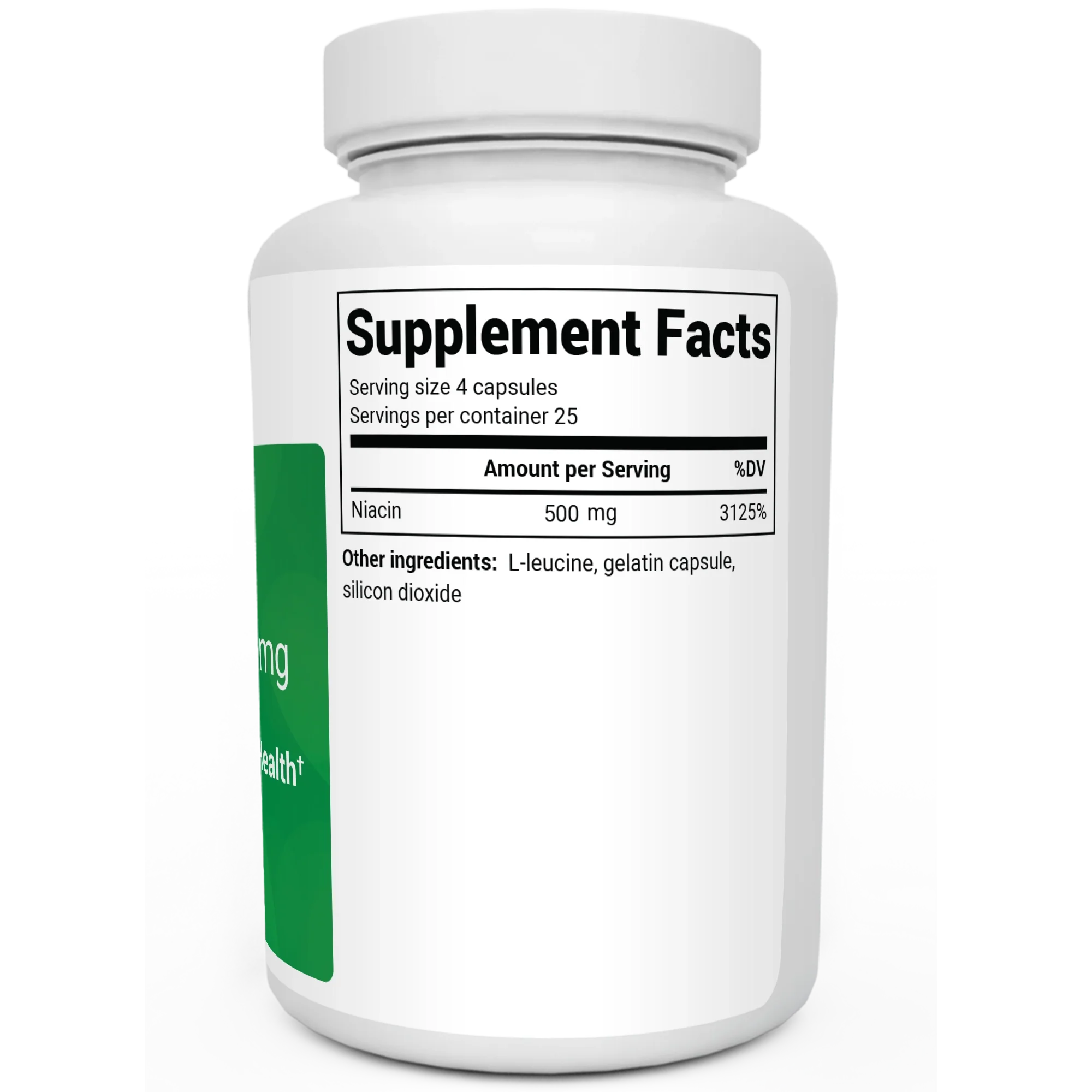 Niacin (Flushing Form) — Vitamin B3 500 mg per serving — Now only 125 mg per capsule - 100 Capsules - Image 3