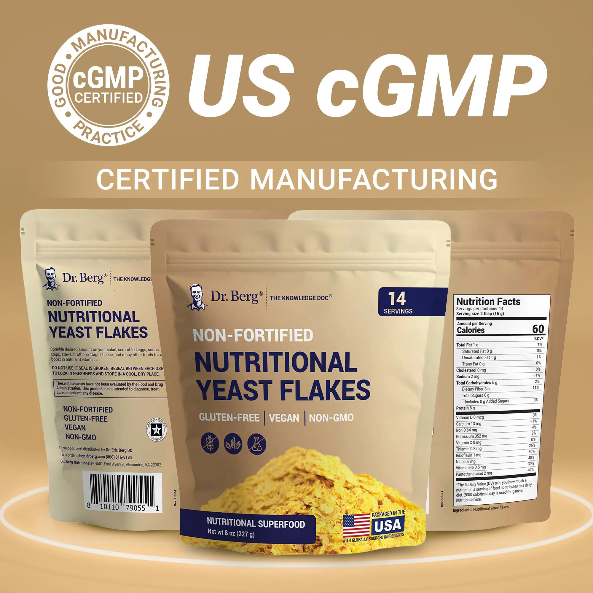 Nutritional Yeast Flakes Gluten-Free, Vegan, non-GMO – 8 oz - Image 7